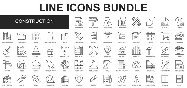 Construction Icons Bundle vector collection