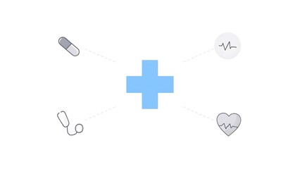Obraz premium Minimalist Illustration of AI Integration in Healthcare Systems