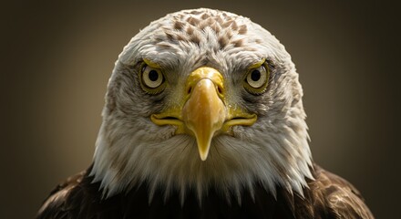 Majestic Bald Eagle Staring Intently with Sharp Eyes and Detailed Feathers