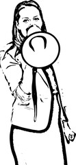 Business woman with megaphone