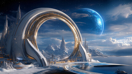 Experience the interior of a beautifully designed futuristic spaceship, where technology meets luxury in a sleek, modern setting. Ideal for sci-fi themed digital art, product concepts