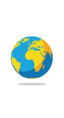 Pixelated globe showing continents and oceans with shadow on white background global earth planet environment concept