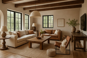 Fototapeta premium Open-Plan Living Room