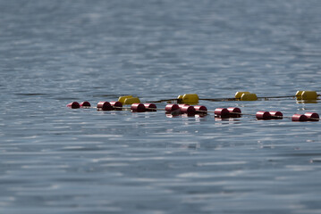 
RELAXATION BY THE LAKE - Safety buoy lines at swimming area
