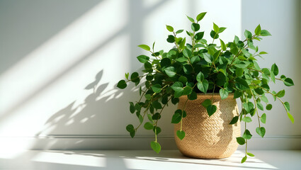 Green indoor plant adding freshness to living space.
	