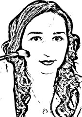 Close up of woman getting make up