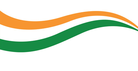 Flag of India modern illustration wave style  isolated on png or transparent background