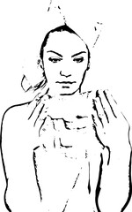 Woman with facial mask