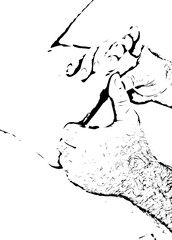 Detail of reflexology massage