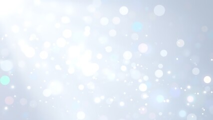 Abstract blurred white and light blue bokeh background with sparkles and shimmering effects