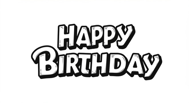 Happy Birthday! Bold, Stylish Hand-Drawn Lettering Design. Perfect for greeting cards, banners, posters, social media posts, and any celebratory design project needing a fun and vibrant birthday m... - Powered by Adobe