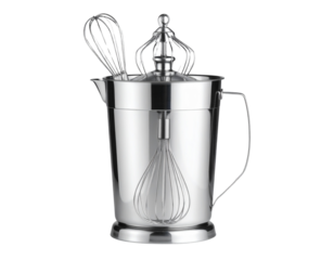  Stainless Steel Cream Whipper with Nozzle and Charger Holder, isolated on transparent background PNG