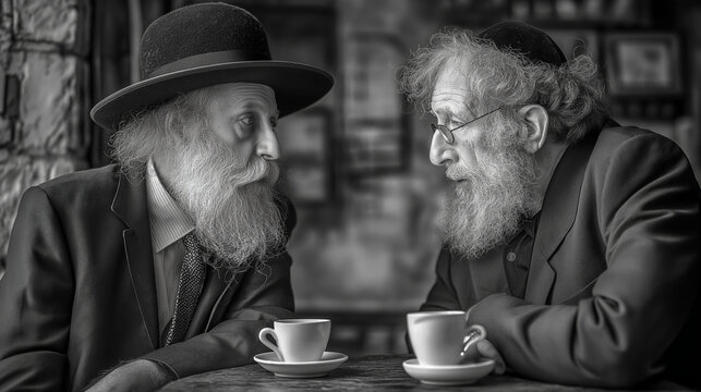 Dialogue Between a Hasidic Man and a Secular Arab Over Coffee