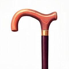 Walking cane isolated on white background
