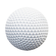 3D golf ball model with highly detailed dimples, optimized for close-up renders and realistic simulations. Suitable for sports scenes, game design, and physics-based applications