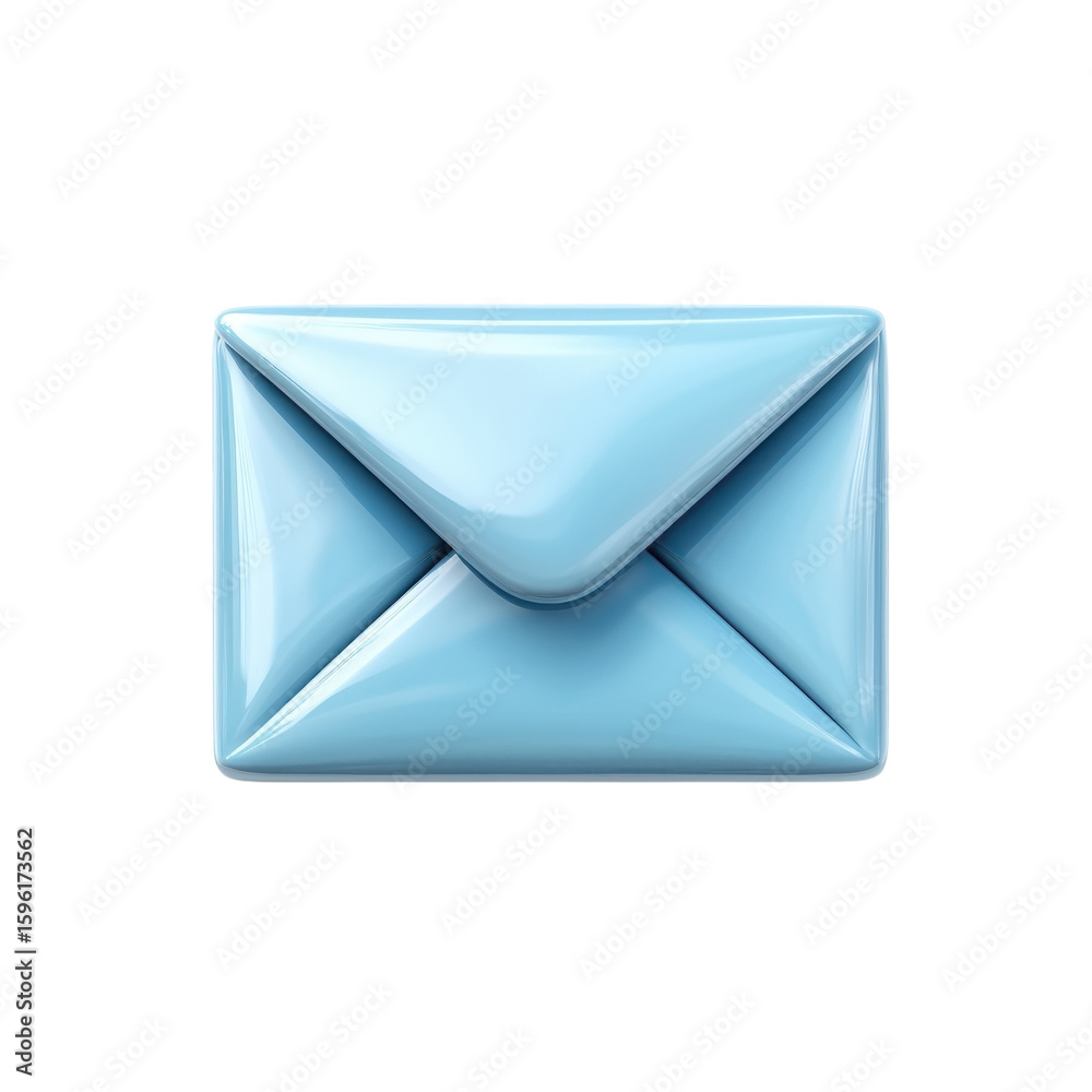 Fototapete Light Blue Email Icon Message Envelope Mail Symbol Communication Graphics on transparent background