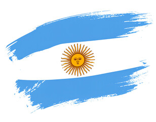 Argentina Flag in paint Brush Stroke Unique Style, Artistic Abstract Look, Isolated  .