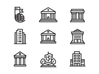 Fototapeta premium Investment Building Line Art Business Concept