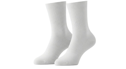 Pair Of White Crew Socks Mockup
