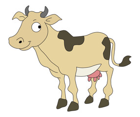 Funny cow isolated on white background