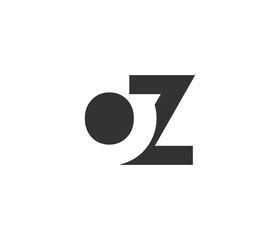 OZ creative geometric initial based modern and minimal logo. Letter o z trendy fonts.