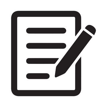 Notepad with Pen Outline Vector Design