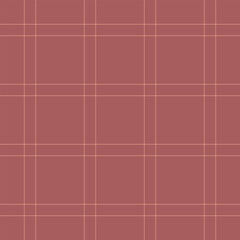 Fototapeta premium Subtle plaid pattern. Terracotta color with light lines. Ideal for textile design, backgrounds, or web elements. Minimalistic and versatile.