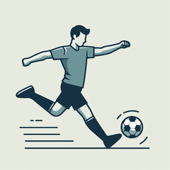 vector illustraration of person kicking a ball