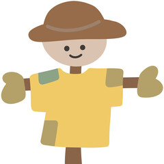 Hand drawn scarecrow, cute autumn design