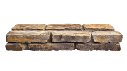 Ancient Roman rectangular stone tablet in warm brick tones isolated on white background