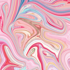 Colorful marbled swirl artwork in pink and red tones with fluid motion. Great for abstract art, backgrounds, or creative prints. Vivid, fluid, marbled, dynamic, swirl.