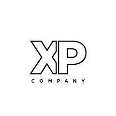 Fototapeta premium Letter X and P, XP logo design template. Minimal monogram initial based logotype.