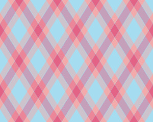 Elegant pastel pink and blue diagonal plaid pattern.  Perfect for textile design, website backgrounds, or crafting projects.