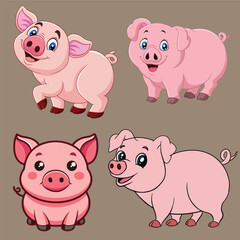 Adorable Pig Cartoon vector image