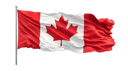 Fabric Flag of Canada isolated on white background