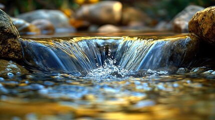 Flowing clear water in motion, capturing nature's purity and energy 
