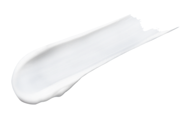 White cosmetic cream smear texture on a white or transparent background