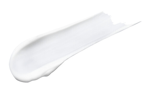 White cosmetic cream smear texture on a white or transparent background