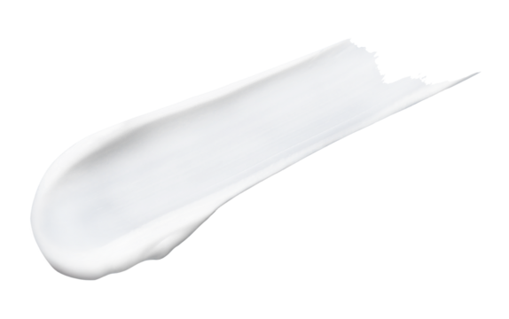 White cosmetic cream smear texture on a white or transparent background