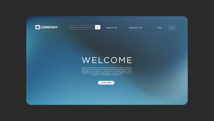 Website Landing Page Design Blue Gradient, Welcome Message