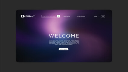 Website Landing Page Design Modern, Purple, Welcome, Join, FAQ