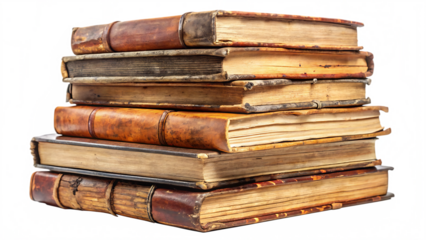 old books isolated on white background png , ai generated