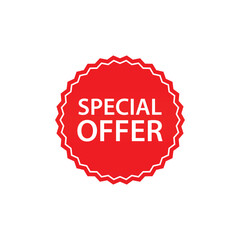 Special offer sticker on white background. Vector illustration. 