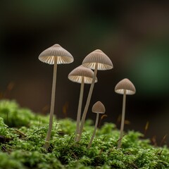 Fototapeta premium Enchanting Mushroom Gills: A Macro View of Rainforest Fungi in Exquisite Detail.