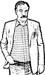 Serious senior business man