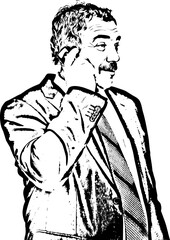 Mature business man talking by phone mobile