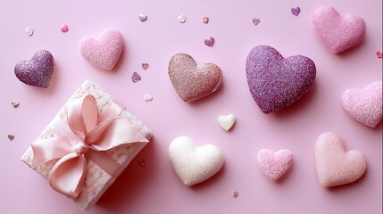 Fototapeta premium Sweet valentine s day treats and gift arrangement