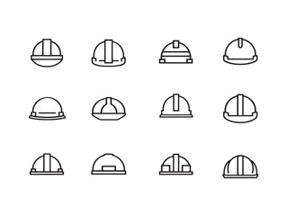 Modern construction helmet line art vector graphic image