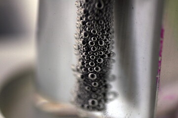 electrochemical reaction closeup