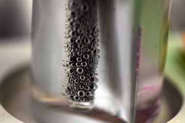 electrochemical reaction closeup